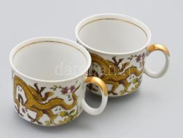 Josefina cseh kínai sárkány mintás porcelán teás készlet, jelzéssel, hibátlan