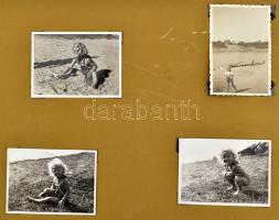 1944-1947 Családi fotóalbum, főként gyerekekről készült felvételek, különböző helyszínek (Siófok, Mo...