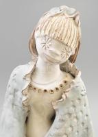 Kovács Éva (1938-2017): Kislány. Mázas kerámia, jelzett, kis hajsérüléssel, m: 41 cm