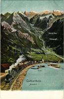 Gotthardbahn Nordseite / Gotthard Railway, locomotive, train, map