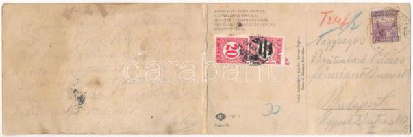 Szklenófürdő, Sklené Teplice; Úri fürdő. 2-részes kihajtható panorámalap / spa, bath. 2-tiled foldin...