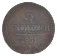 1851B 3kr Cu T:F ü., durva ph. Adamo M6