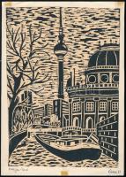 Olvashatatlan jelzéssel: Monbijou Park (Berlin), 1983. Linómetszet, papír, jelzett, 27x19 cm