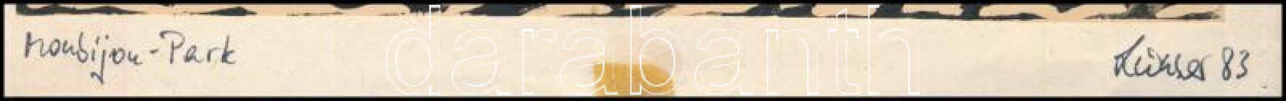 Olvashatatlan jelzéssel: Monbijou Park (Berlin), 1983. Linómetszet, papír, jelzett, 27x19 cm