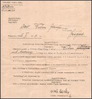 1936 Az Országos Vitézi Szék értesítő levele posztumusz vitézzé nyilvánításról, kisebb szakadással