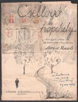 1954 Seress Rezső (1899-1968) zeneszerző, zongorista autográf dedikációja Csillogó hópehely c. kottája borítóján. (Bp., (1928,Nádor Kálmán, hajtott, a 2. lap sarkán hiánnyal, 2. sztl. lev. )