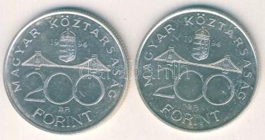 1994. 200Ft Ag "Deák" (2x) T:BU,2