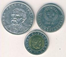 1994. 200Ft Ag "Deák" T:2 ph. + 2002. 100Ft "Kossuth" T:1/2 + 2006. 50Ft "V...