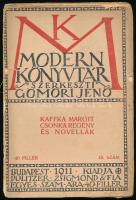 Modern Könyvtár 5 kötete:   Kaffka Margit: Csonka regény és novellák. Modern Könyvtár 49. sz. Bp., 1911, Politzer Zsigmond és Fia, 58+4 p. A borító leszakadt és hiányos, a kötése szétvált.;   Kóbor Tamás: Egyveleg. (Novellák.) Modern Könyvtár 50. sz. Bp., 1911, Politzer Zsigmond és Fia, 64 p. Kiadói papírkötés, sérült borítóval, felvágatlan példány.;   [August] Strindberg: Pajtások. Modern Könyvtár 102-103. sz. Bp.,én,Athenaeum, 72 p. Kiadói papírkötés, szakadt borítóval.;   Balázs Béla: Történet a Lógody-utcáról, a tavaszról, a halálról és a messzeségről. Modern Könyvtár 221. sz. Bp.,én,Athenaeum, 32 p. Az elülső borító sarkán hiánnyal, felvágatlan példány.;  Garvay Andor: Víziók. Modern Könyvtár 232. sz. Bp.,én,Athenaeum, 32 p. Kiadói papírkötés, szakadt borítóval.