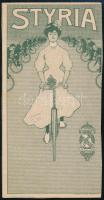 cca 1910 Styria kerékpár számolócédula, hajtott
