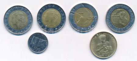 Olaszország 1997. 500L bimetál "Olasz Közlekedésrendészet" (2x) + San Marino 1990. 500L bi...