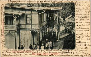 1900 Stószfürdő, Stoósz-fürdő, Kúpele Stós; Komporday ház északkeletről. Wlaszlovits Gusztáv kiadása / villa (ázott sarok / wet corner)