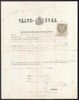 Óbuda 1872 Váltó óvás 3Ft okmánybélyeggel