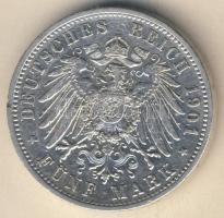 Német Császárság/Baden 1901G 5M Ag T:3 ph