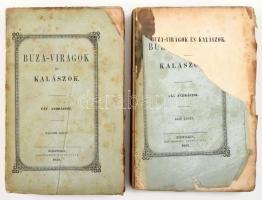 Fáy András: Buza-virágok és kalászok. I-II. köt. Pest, 1853, Beimel J. és Kozma Vazul, 4+266 p.;4+337 p. Első kiadás. Kiadói papírkötések, sérült, hiányos borítókkal, foltosak, az I. kötet kötése szétvált, a II. kötet felvágatlan lapokkal.