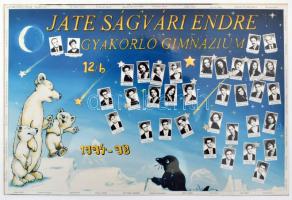 1964-2008 Vegyes osztályképek, tablófotók, össz. 22 db, vegyes állapotban, 17x12 cm és 30x24 cm közö...