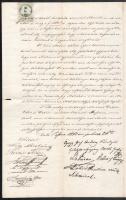 Pest 1863 Adásvételi szerződés 50kr okmánybélyeggel Gróf Andrásy Károlyné heves megyei részbírtokáró...