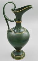 Badár Balázs Mezőtúr Karaffa alakú zöld padlóváza, mázas kerámia, jelzéssel, minimális kopottsággal, m: 44,5 cm