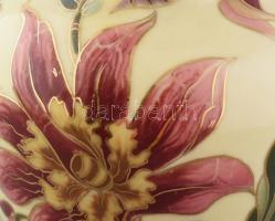 Zsolnay virágmintás váza, jelzéssel, hibátlan, m: 26,5 cm