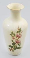 Zsolnay virágmintás váza, jelzéssel, hibátlan, mázrepedésekkel, m: 16 cm