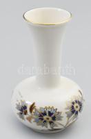 Zsolnay búzavirág mintás váza, jelzéssel, hibátlan, m: 11 cm