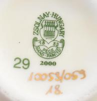 Zsolnay búzavirág mintás váza, jelzéssel, hibátlan, m: 11 cm