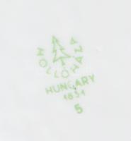 Hollóházi nagyméretű vadászmintás korsó, jelzéssel, hibátlan, m: 22,5 cm