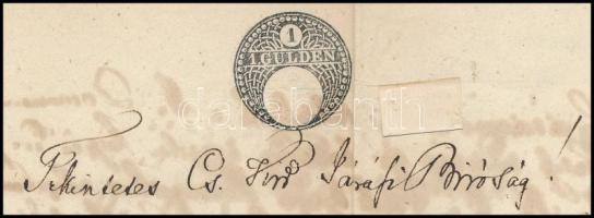 Sátoraljaújhely 1854 Okmány 1G szignettás papíron