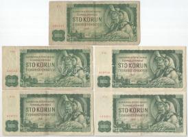 Csehszlovákia 1961. 100K (5x) T:F,VG Czechoslovakia 1961. 100 Korun (5x) C:F,VG