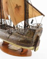 La France - Brigg La moietoe, Aida hajó makett, antik, korának megfelelő állapotban, cca 60x60 cm