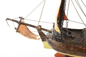 La France - Brigg La moietoe, Aida hajó makett, antik, korának megfelelő állapotban, cca 60x60 cm
