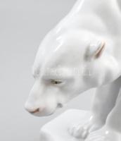 Herendi nagy méretű jegesmedve szobor. Jelzett (Markup Béla 1927), Kézzel festett, jelzett, szép áll...