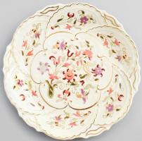 Zsolnay virágmintás falitál, jelzéssel, hibátlan, d: 30,5 cm