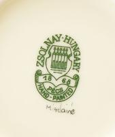 Zsolnay virágmintás falitál, jelzéssel, hibátlan, d: 30,5 cm