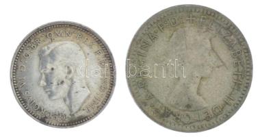 Ausztrália 1942. 3p Ag "VI. György" + 1962. 6p Ag "II. Erzsébet" T:XF,F patina A...