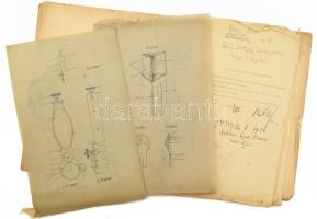 cca 1941-1947 Verbőczy Kálmán (1888-1967) alezredes, az Országos Magyar Lövész Szövetség (OMLSZ) főlövészmestere, a Székely Hadosztály volt zászlóaljparancsnokának szabadalmi iratai: találmányok leírása, tervrajzok, levelezés, az M. Kir. Szabadalmi Bíróság által kiállított okiratok, gépelt és kéziratok. Vegyes állapotban, eredeti mappában.