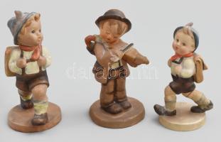 3 darab Hummel Copy és Bertram figura, kerámia, jelzéssel, sérüléssel, m: 11-12 cm