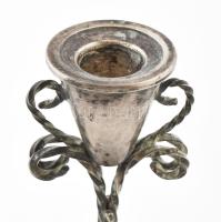 Ezüst (Ag) gyertyatartó pár, jelzéssel, m: 13 cm, nettó: 238 g