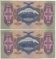 1930. 100P (2x) egyugrásos sorszámkövetők "E 400 065778" és "E 400 065780" T:AU ...