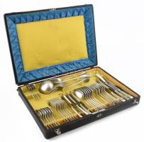 Wellner evőeszköz készlet, díszdobozban, hiányokkal, jelzéssel, szép állapotban