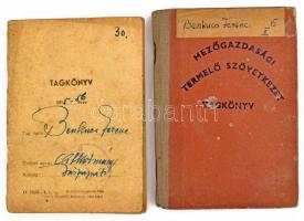 1955-1959 3 db termelőszövetkezeti tagkönyv