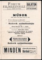 1930 Forum Revü, a Forum Filmszínház műsorújsága, néhány kis sérüléssel