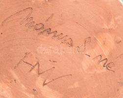 Mónus Sándorné: Fazekasműhely részlet, Hódmezővásárhely 1980 körül, festett kerámia, jelzett, hibátl...