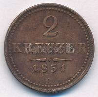 1851B 2kr Cu T:VF patina, ph Adamo M5