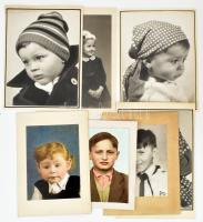 Gyerekportrék, 14 db vegyes (többségében nagyméretű) fotó, 13,5x8,5 cm és 24x18 cm között