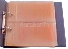 Műbőr, kapcsos bankjegyberakó album, benne 20db berakólappal, használt állapotban