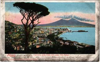 1905 Napoli, Naples; Panorama della Cittá visto dalla Villa Patrizi / general view (EB)