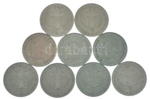 NSZK 1970-1973. 2M Cu-Ni (9x) T:XF patina FRG 1970-1973. 2 Mark Cu-Ni (9x) C:XF patina