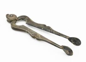 Antik monogramos ezüst (Ag) cukorfogó, jelzés nélkül, h: 16,5 cm, nettó: 51 g