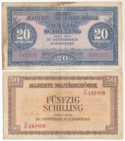 Ausztria / Szövetséges megszállás 1944. 20Sch + 50Sch T:F fo. Austria / Allied occupation 1944. 20 Schilling + 50 Schilling C:F spotted